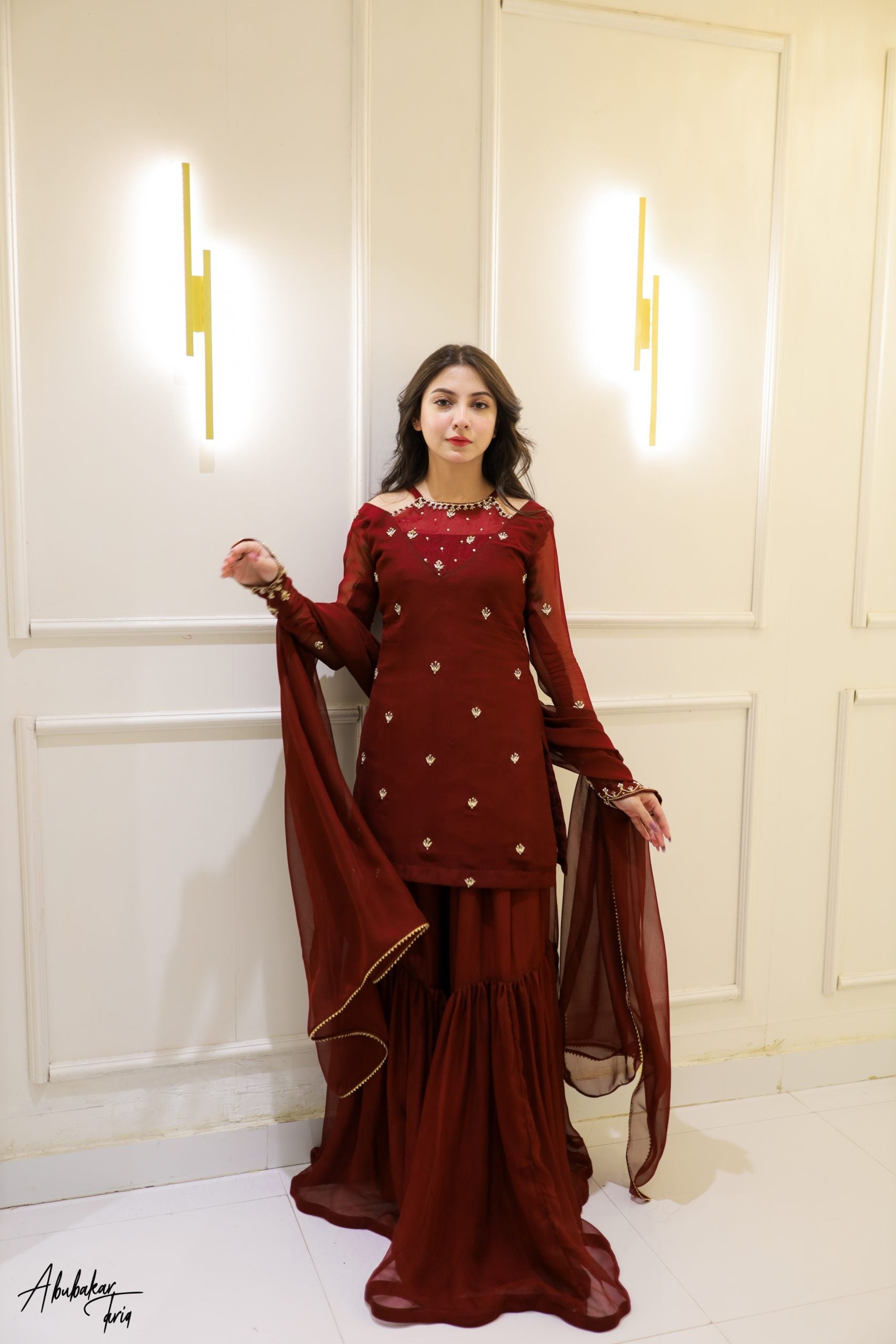 BS-MAROON GHARARA FIT