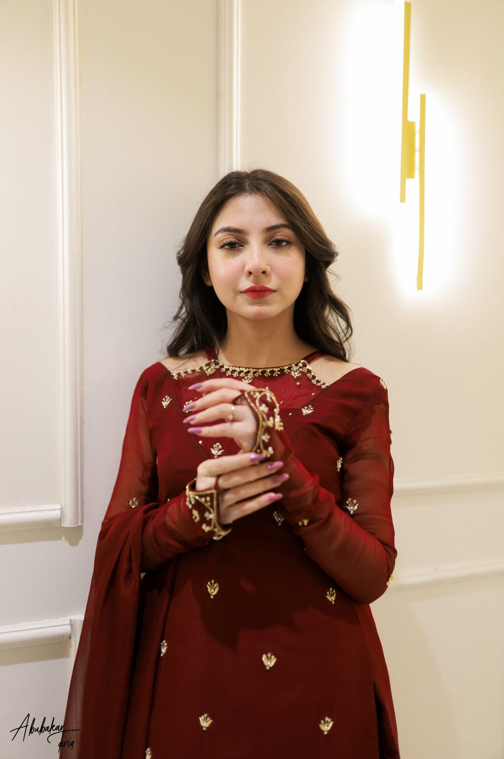 BS-MAROON GHARARA FIT