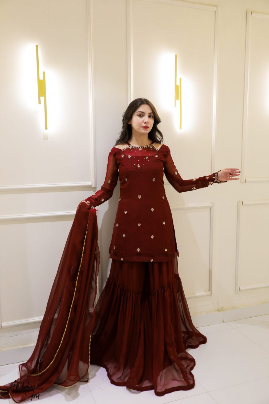 BS-MAROON GHARARA FIT